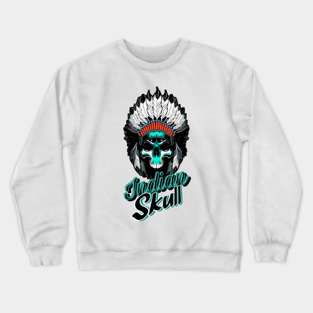 IndianSkull Crewneck Sweatshirt by VM04
